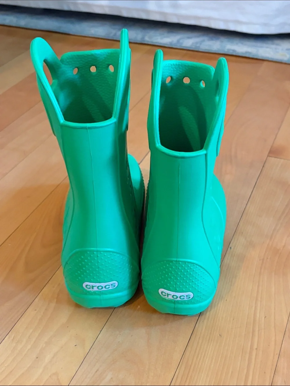 CROCS Kids Bright Green Pull-On Rain Boots